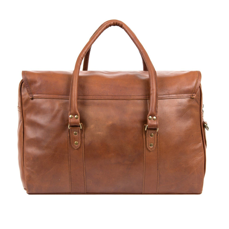 Personalised Brown Leather Overnight Bag - Weekend Travel Bag for Him ...