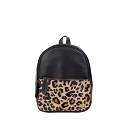 leather black mini backpack