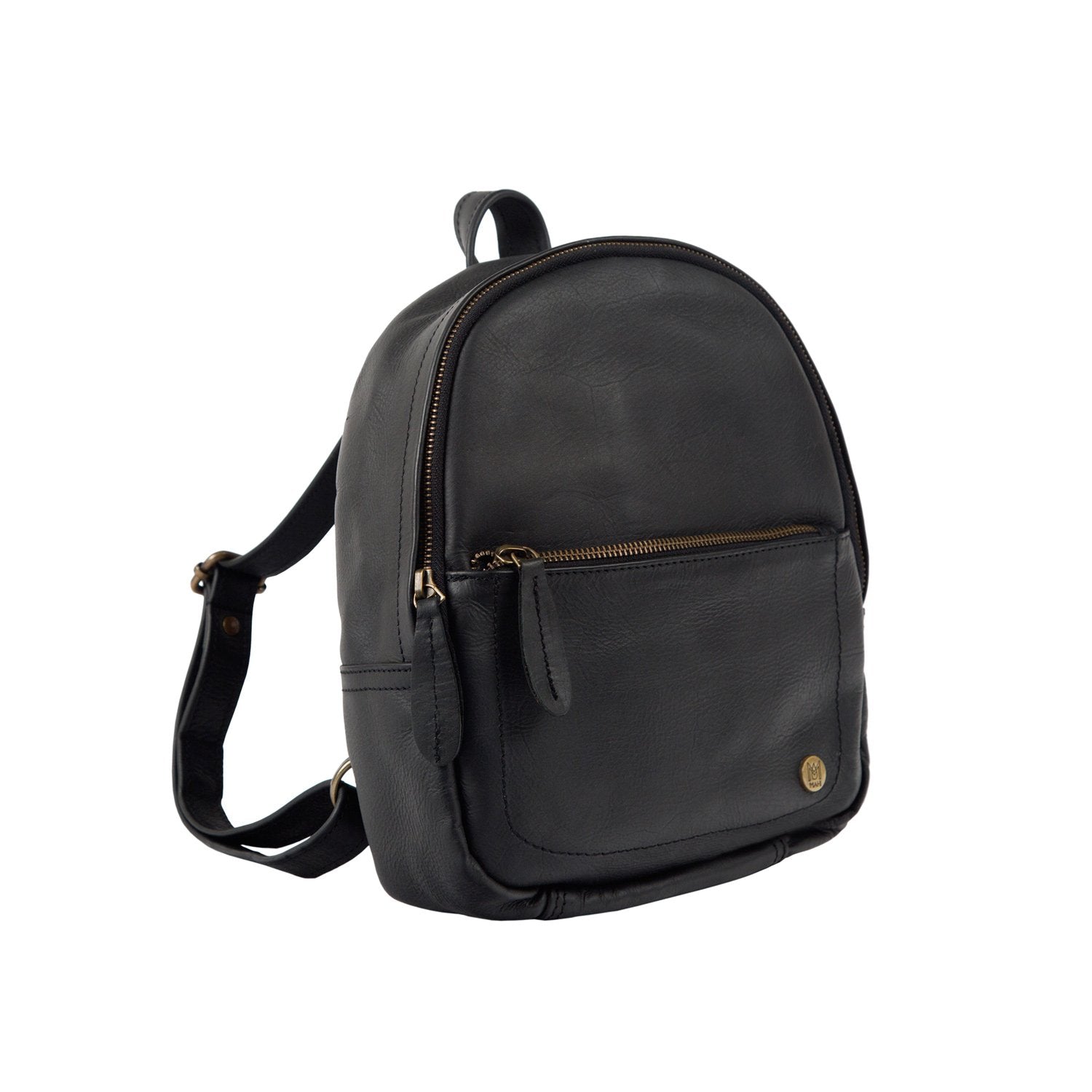 Personalised Black Leather Mini Backpack-Backpacks for School +College ...