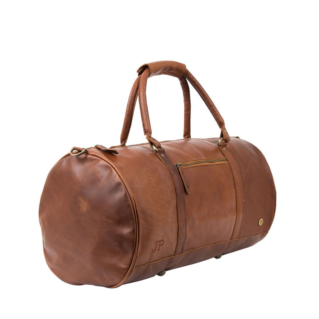 Vintage Brown Leather Duffle Bag - Overnight Bag for Work and Travel ...