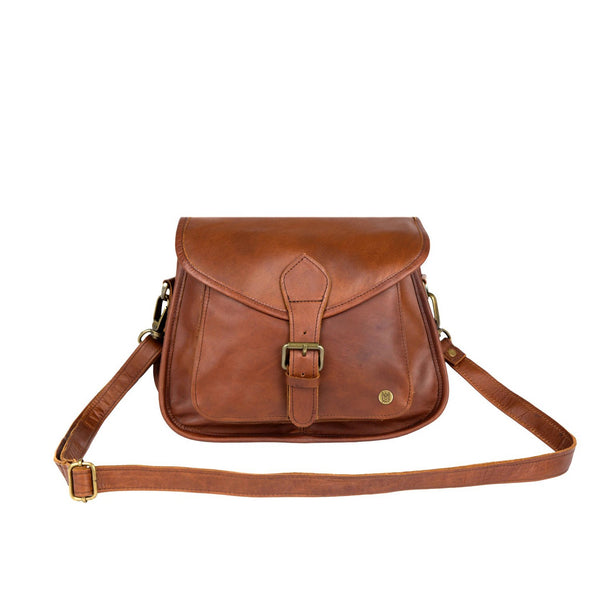 Personalised Full Grain Leather Saddle Bag in Vintage Brown – MAHI Leather