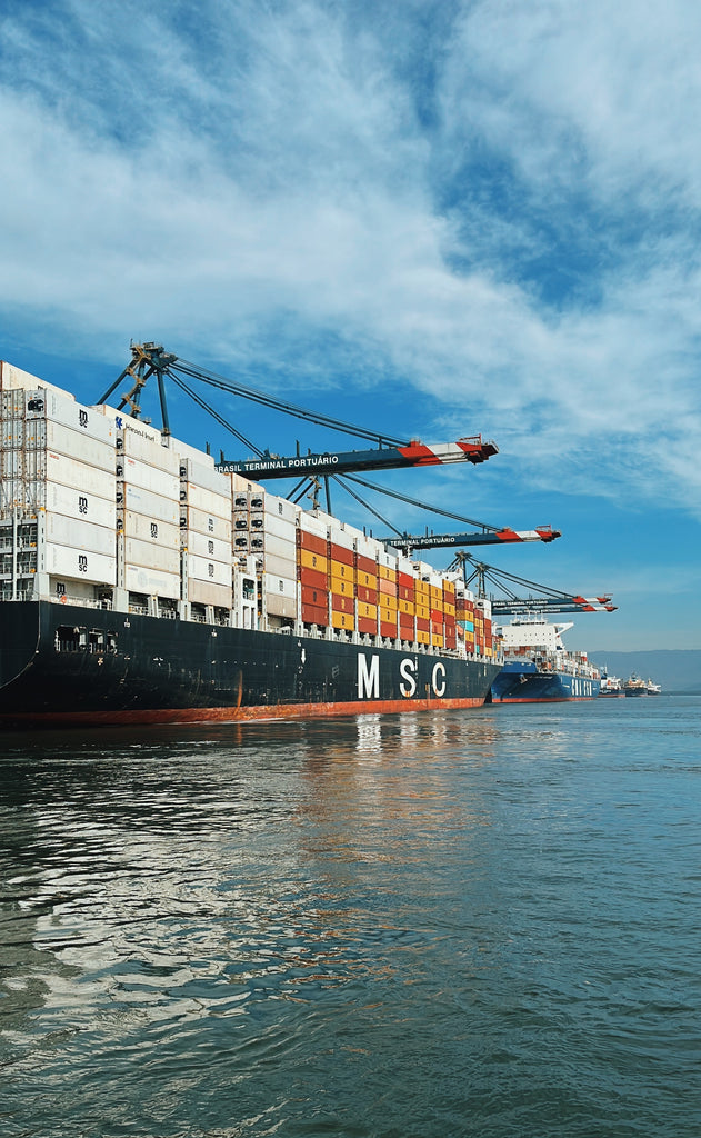 Coffee being freighted Santos port