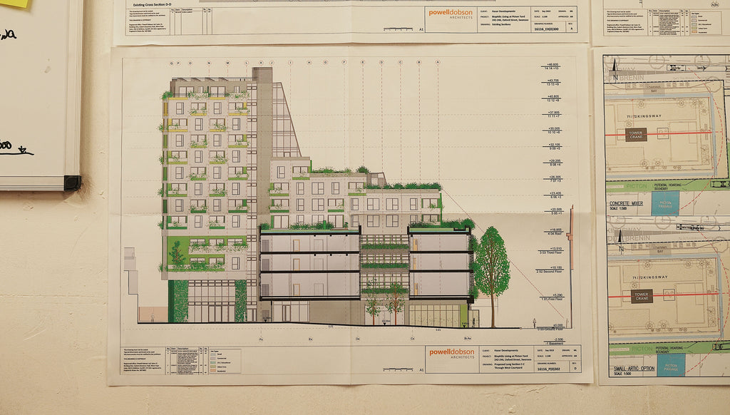 Plans for Hacer Development's Picton Yard project, Swansea 