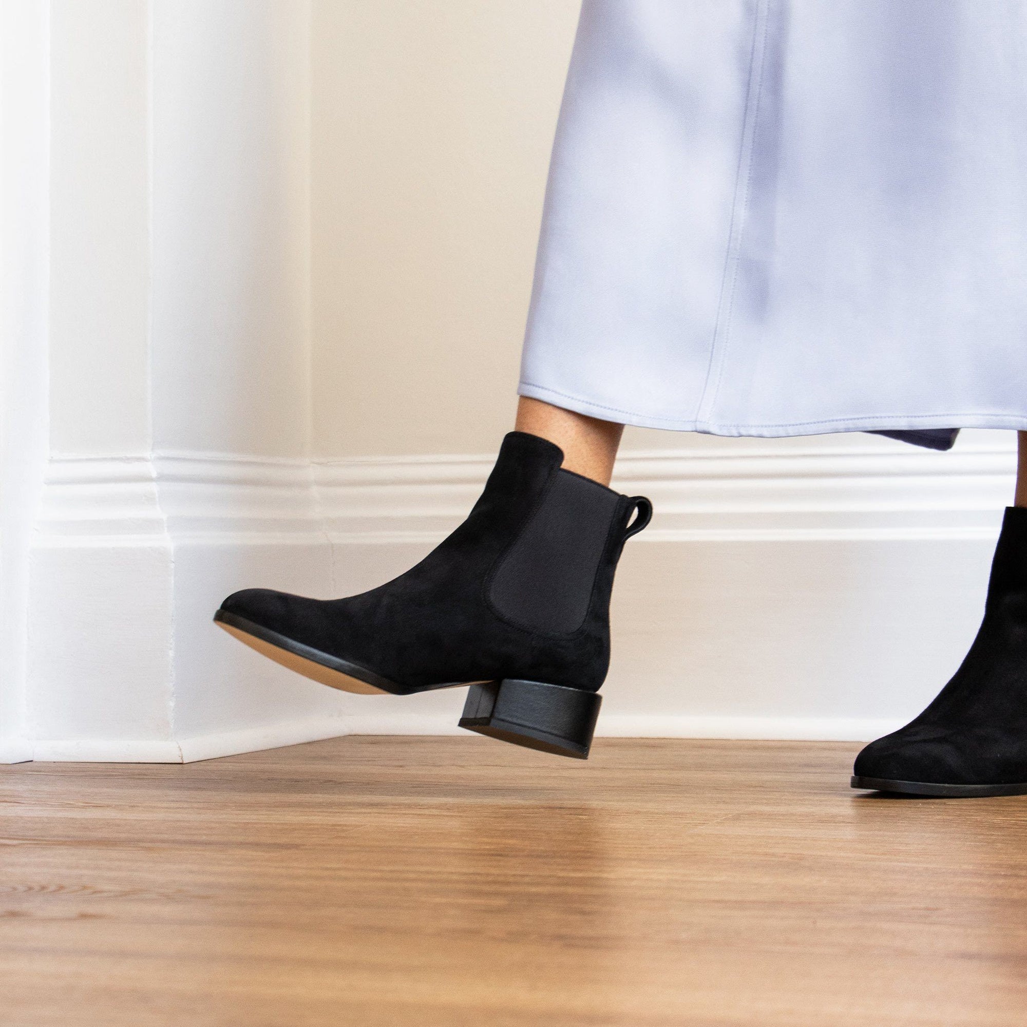 Black suede chelsea boots | Dear Frances