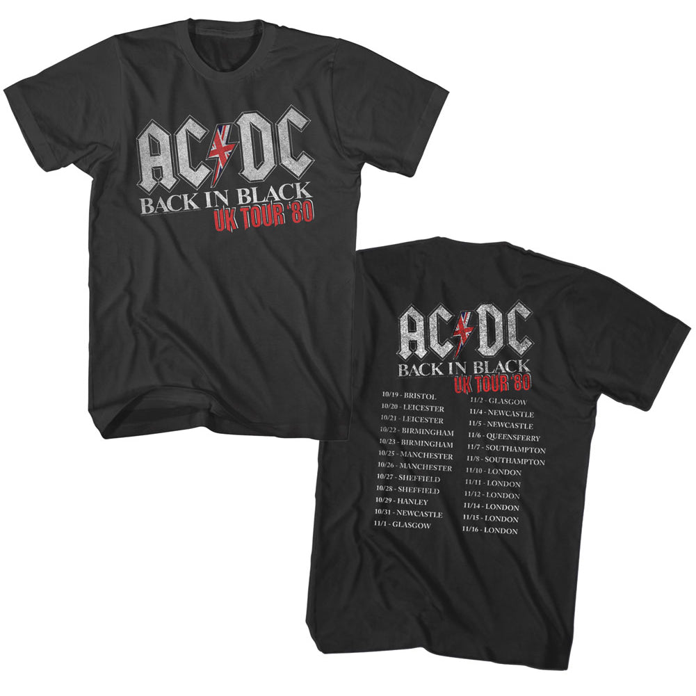 AC/DC In Black Uk Tour Mens T-Shirt Kiditude