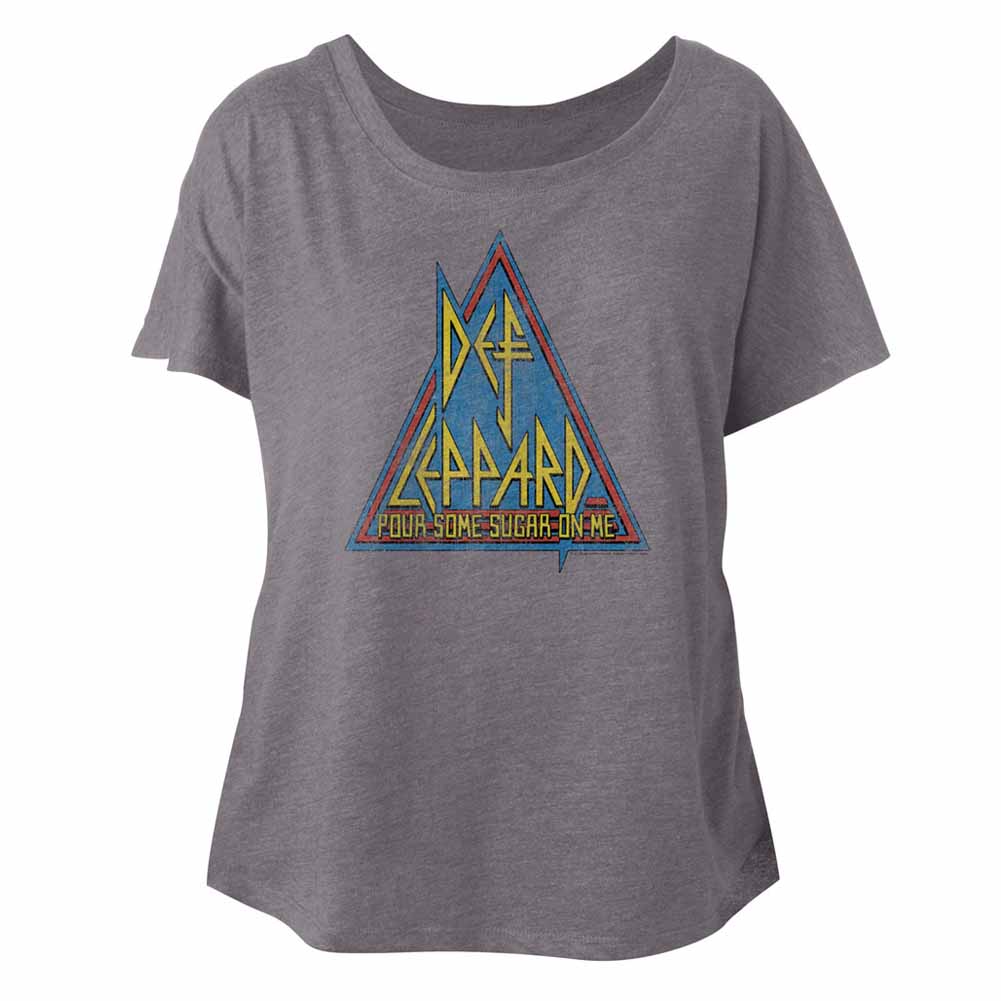 Def Leppard Primary Triangle Womens Dolman - Kiditude