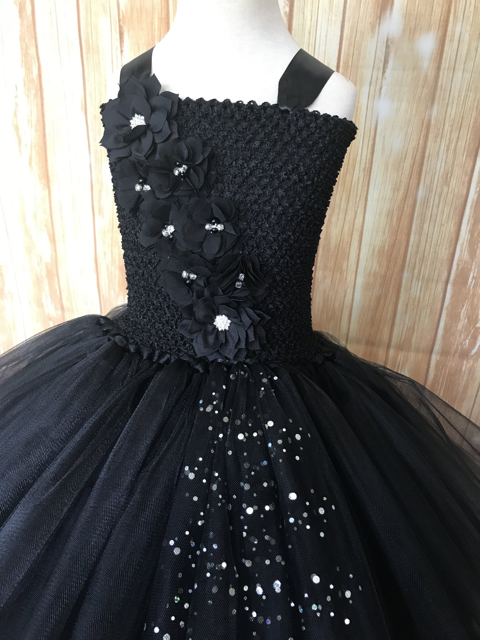 black dress with tutu