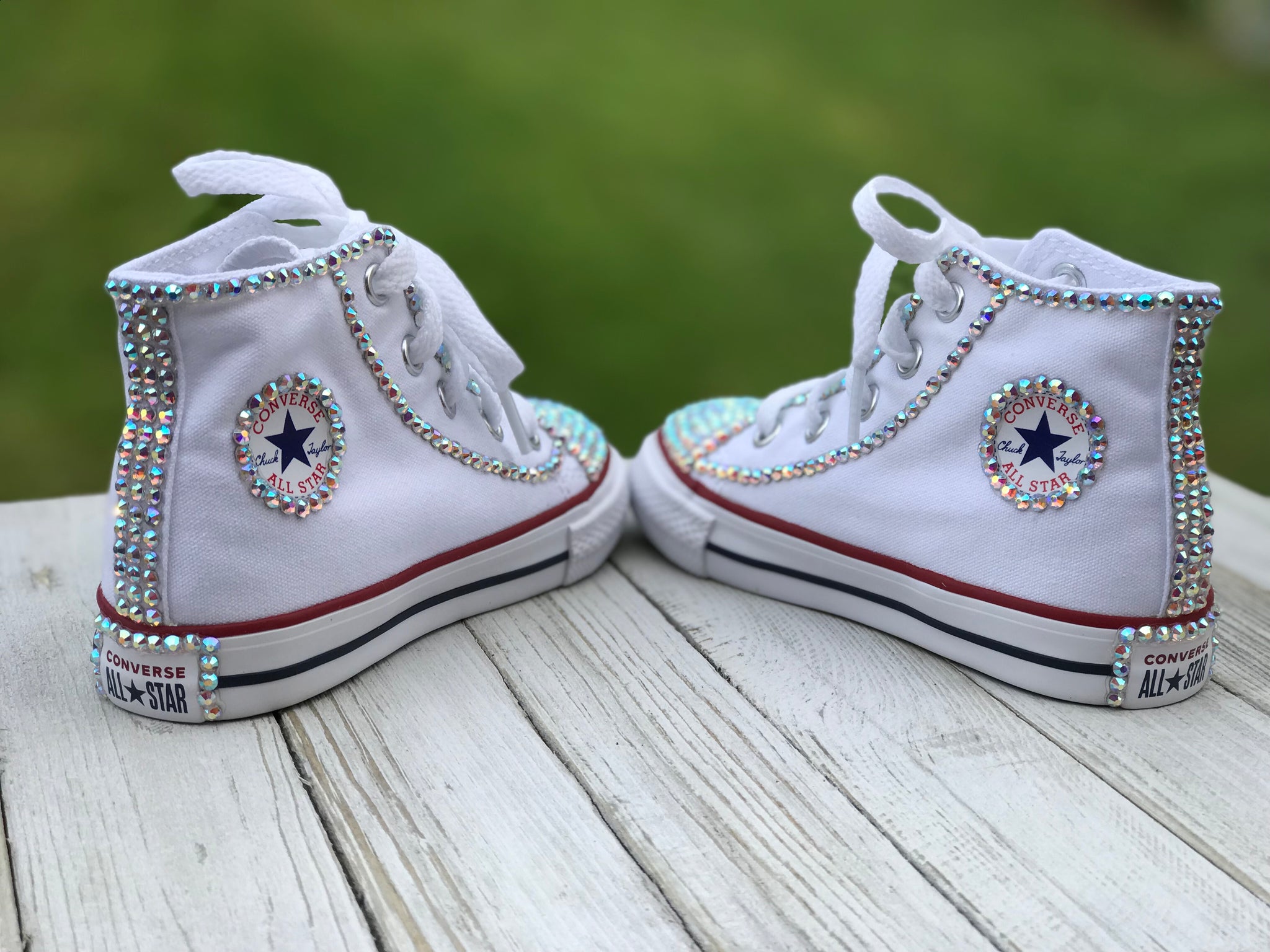 white bling converse