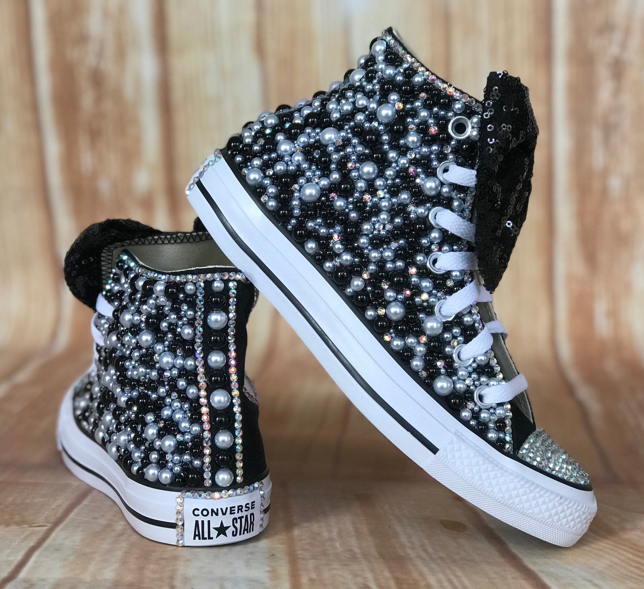 infant black and white converse