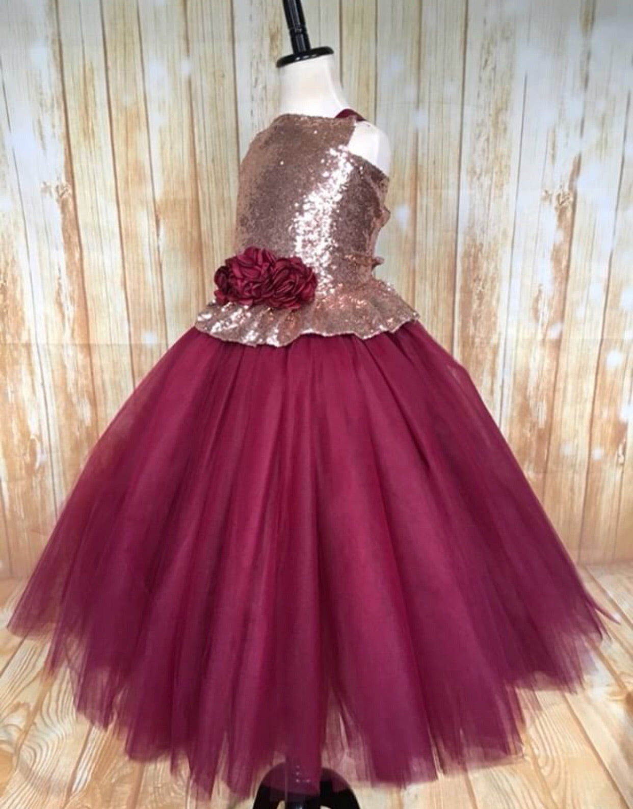 burgundy tutu dress