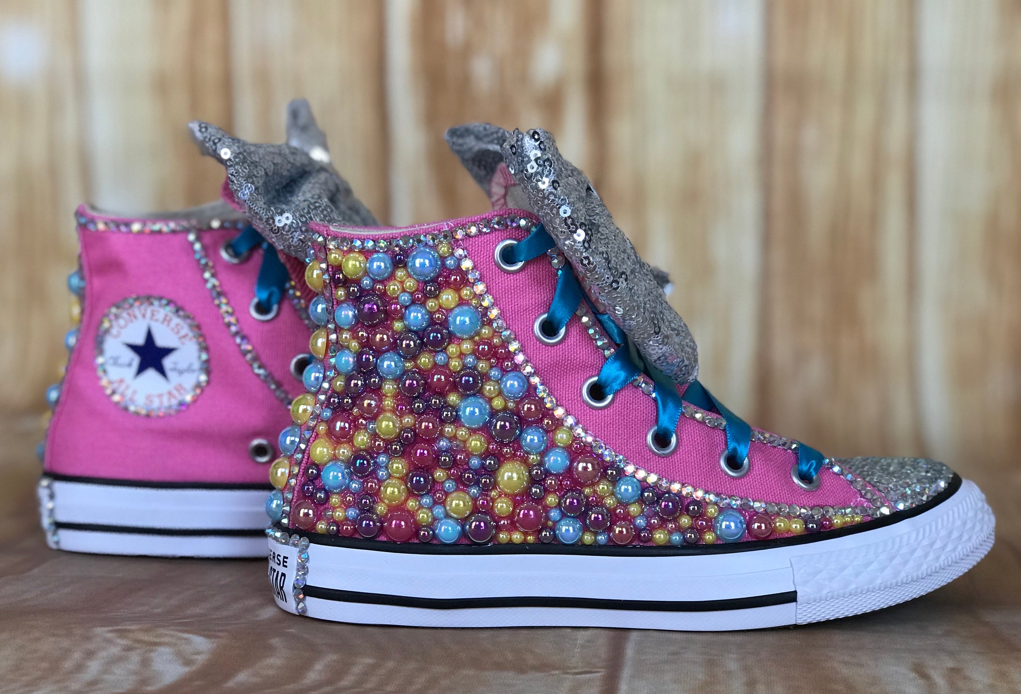 blinged out high top converse