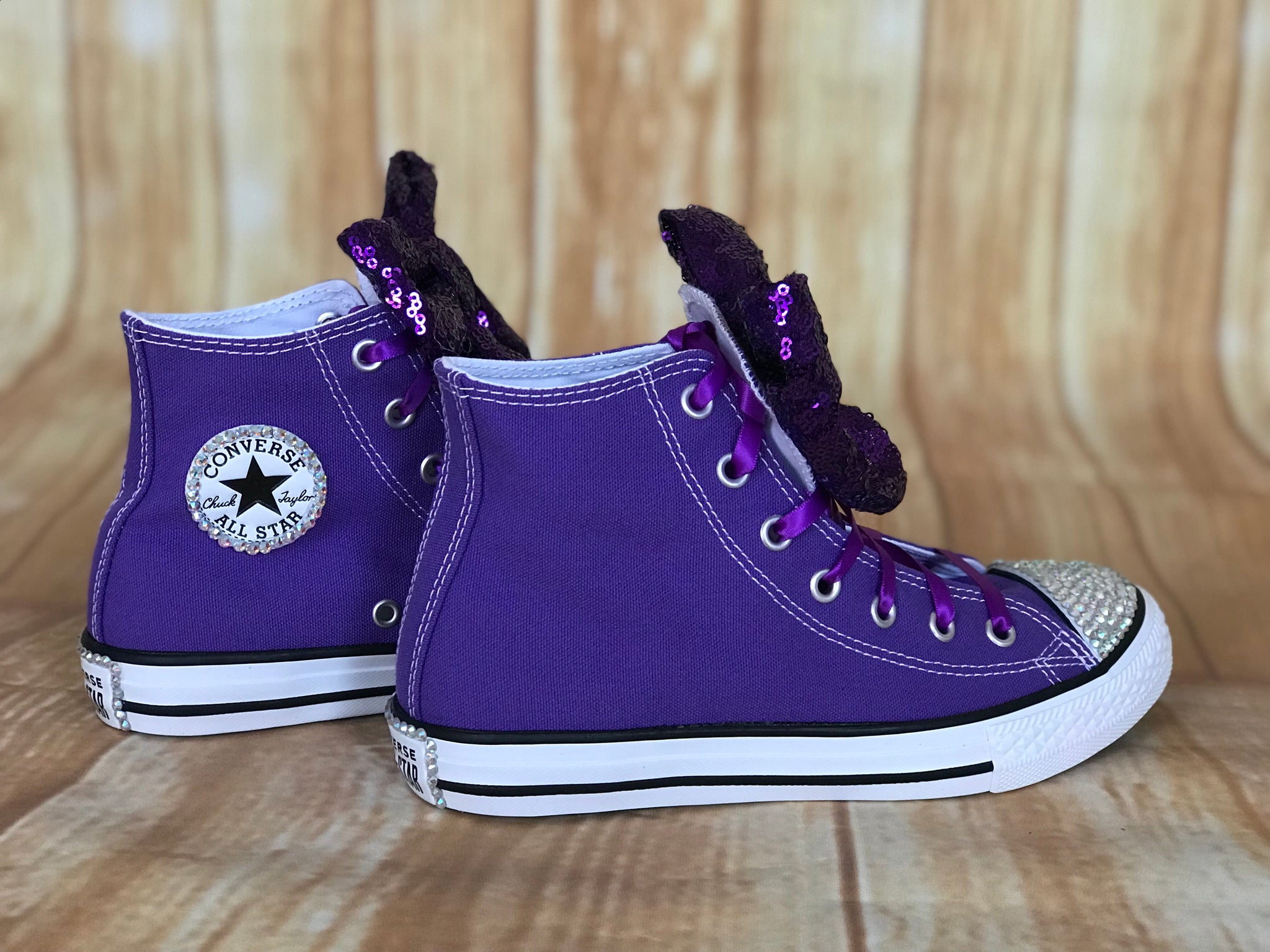 purple bling converse