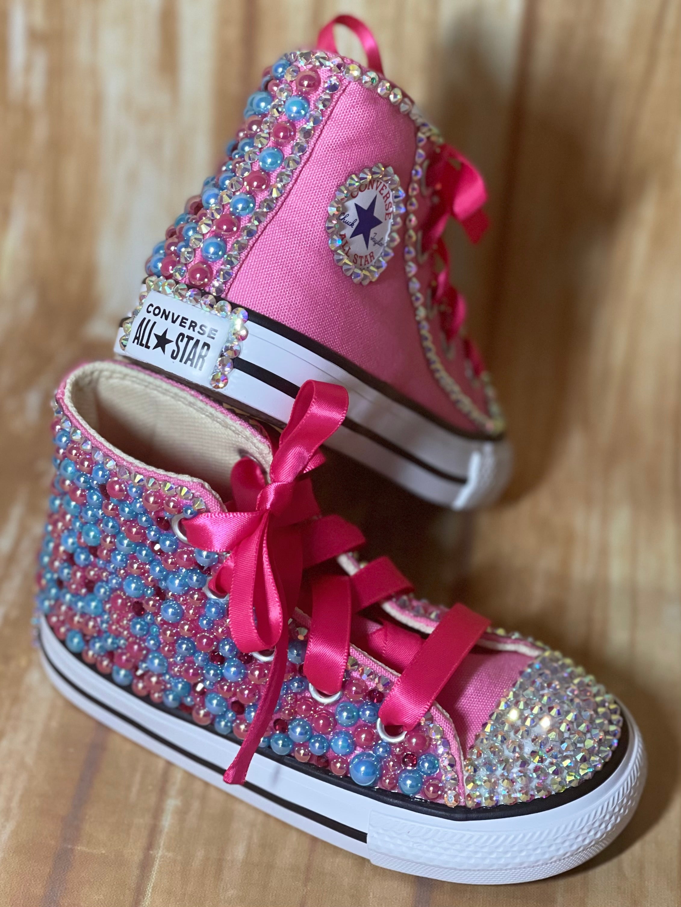 Pink Bedazzled Converse Sneakers | Little Ladybug Tutus