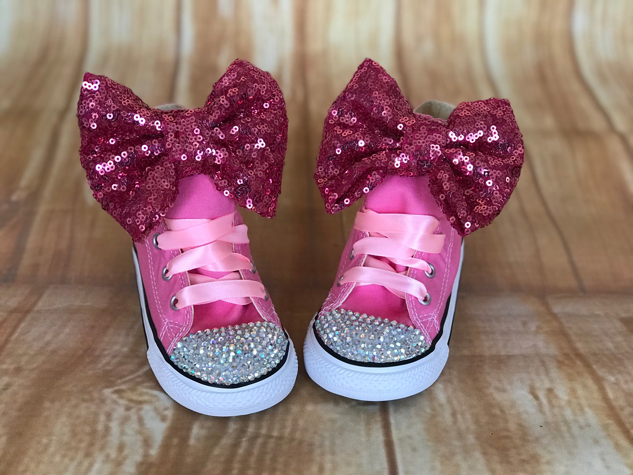 Pink Touch of Bling Converse Sneakers, Little Kids Shoe Size 11-3 ...