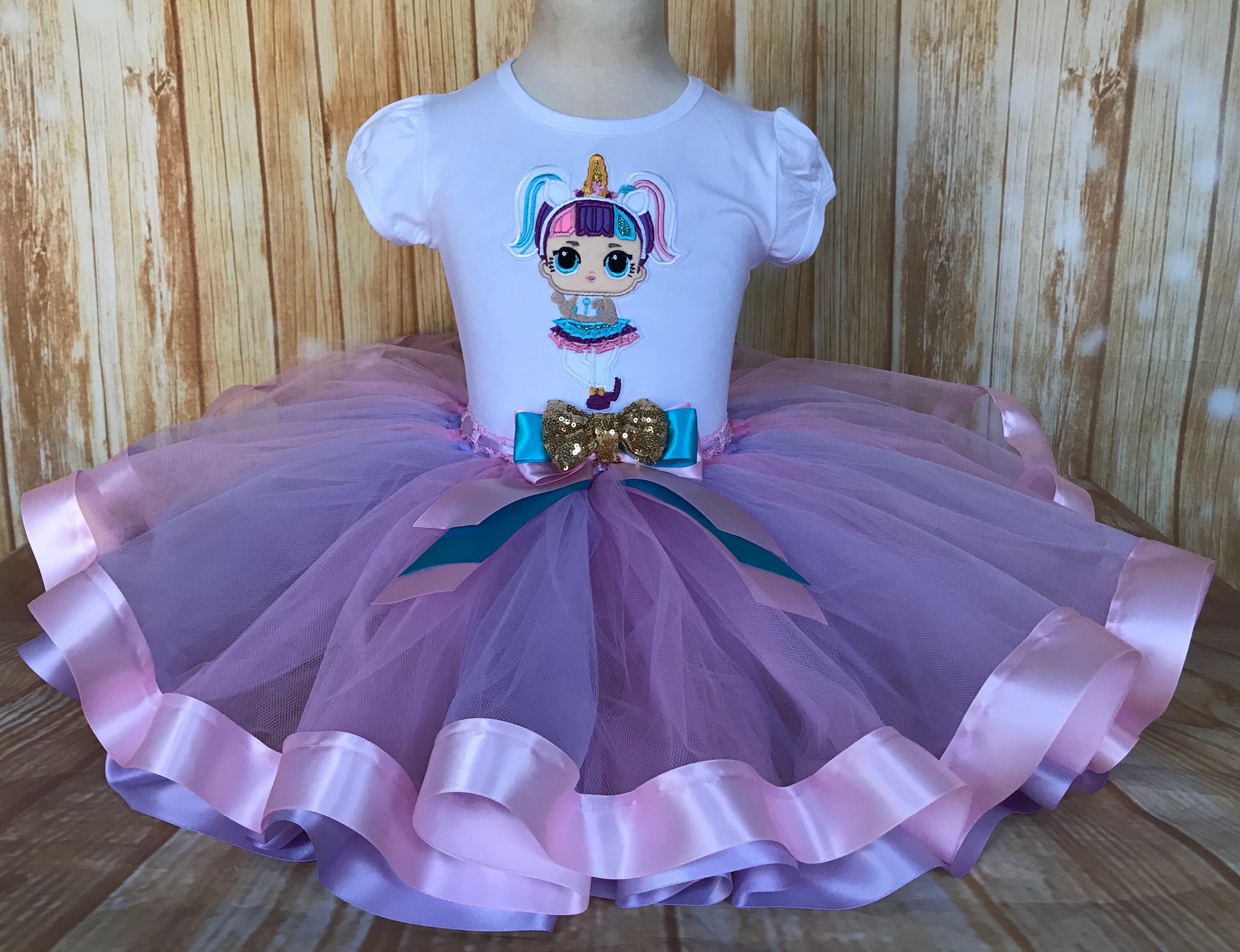 LOL Surprise Doll Unicorn Tutu Set, Unicorn Birthday Outfit | Little