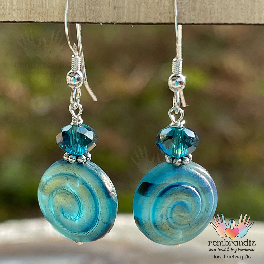 Aqua Blue II Sea Glass Earrings - Rembrandtz