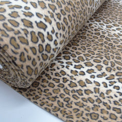 Leopard print fleece fabric