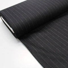 black pinstripe wool fabric
