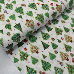 christmas tree print fabric