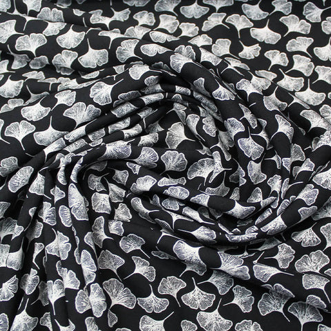 Black floral fabric