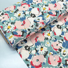 Floral cotton lawn fabric