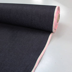 Dark blue pink selvedge denim fabric
