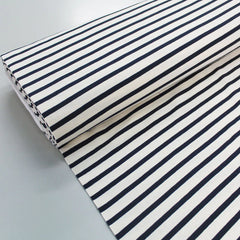 Navy and White Breton stripe fabric