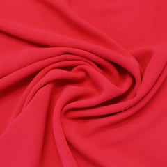Bright red triple crepe fabric
