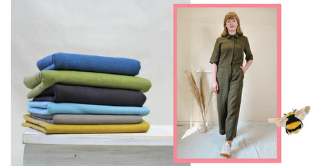 Boiler suit pattern and washed linen fabrics