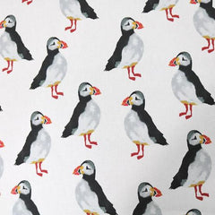 Puffin seabird print fabric