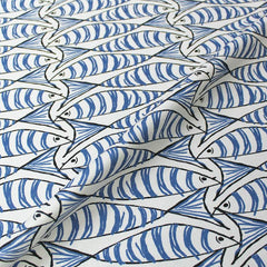 Seaside fish print fabric