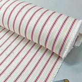 Red ticking stripe fabric