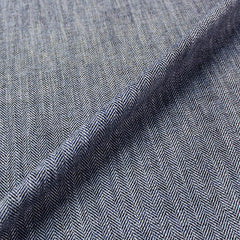 Navy herringbone furnishing fabric