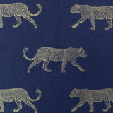 Navy and gold leopard fabric