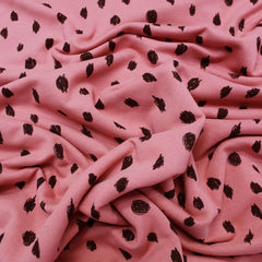 Fabrics Galore organic cotton jersey pink scribbles