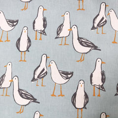 Seaside seagull print fabric