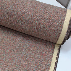 Tawny brown herringbone furnishing fabric