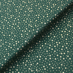 green and gold star christmas fabric