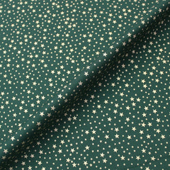 Green christmas star print fabric