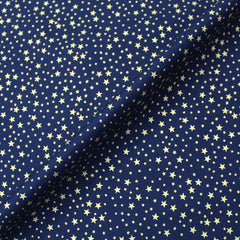 blue and gold star christmas fabric