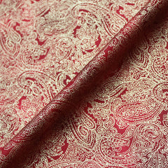 red paisley christmas fabric