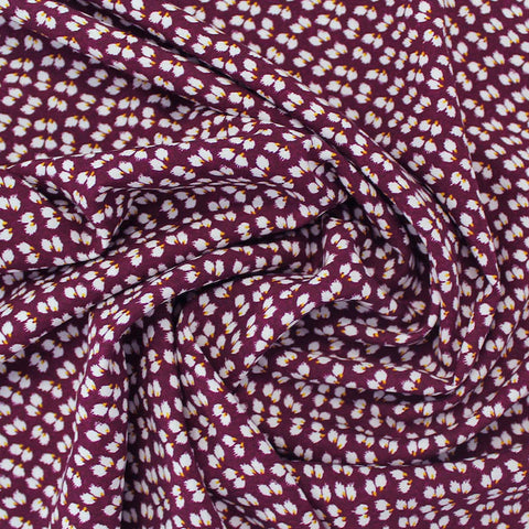 Blackcurrant floral viscose fabric