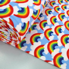 Rainbow fleece fabric