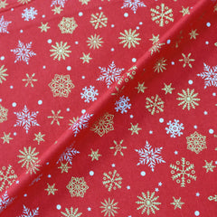 red christmas fabric stars