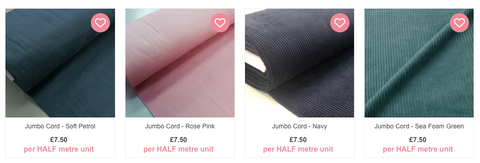 Jumbo Cord Fabrics