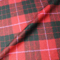 Bold red check wool coat fabric