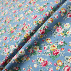 Light Blue Rose Print cotton