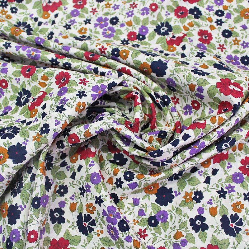 Dressmaking Floral Cotton Lawn - Muted - Edith - Fabrics Galore