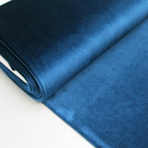 Royal Blue Stretch Velvet Fabric by the Yard | Soft Hand with Medium Weight  | 4-Way Stretch