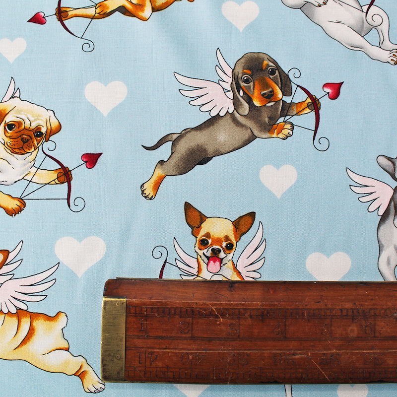 Alexander Henry fabric | Puppy Love | Sky Blue | Fabrics Galore